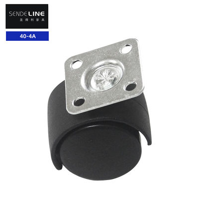 Polla de reemplazo de ruedas de sillas de oficina de 40 mm negras para un movimiento suave