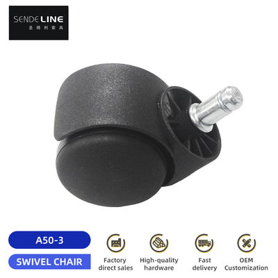 Reemplazo de rueda de silla de oficina de nylon de 50 mm Prueba Cardan Bifma de anillo / hilo