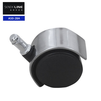 Reemplazo de rueda de silla de oficina de acero inoxidable negro de nylon 50 mm rueda silenciosa