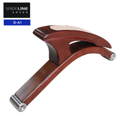 Buen precio Oficina Casa Silla de madera apoyabrazos Rojo marrón de madera sólida Silla de madera brazo en línea