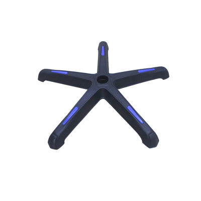 Base de silla de oficina giratoria de nylon negro ajustable en altura con soporte lumbar y ruedas