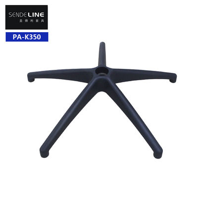venta al por mayor de 700 mm de silla de oficina de nylon negro base giratoria con soporte lumbar y ruedas