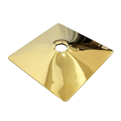 Buen precio Base de silla de peluquería de titanio plateada con oro cuadrada de 500 × 500 mm con ajuste de altura de la bomba de aceite en línea