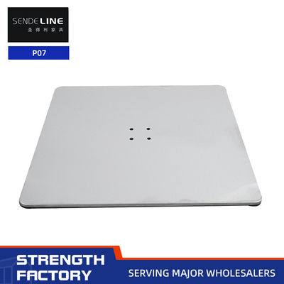 Buen precio Base de la silla de barbero cuadrada de placa de hierro sólido de 4 agujeros con superficie cepillada de acero inoxidable en línea