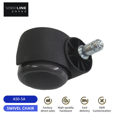 Reemplazo de polea de silla de oficina universal de 50 mm con prueba de Bifma de PVC de nylon y capacidad de carga de 50 kg