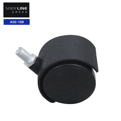 50 mm de silla de oficina universal de nylon negro, montaje de hilos de tornillo con función de freno o sin función de freno