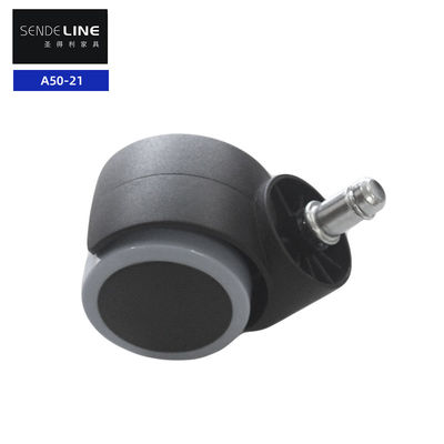 Buen precio 50kg Bifma silla de oficina de freno de nylon polea de ruedas con inserción de la circunvalación y borde azul claro en línea