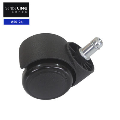 Buen precio 50Kg de carga Negro fácil de montar silla de oficina de nylon rueda de rodillo con 2 pulgadas de diámetro en línea