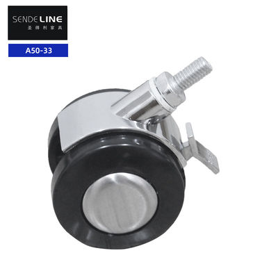 Buen precio 2 pulgadas silla de oficina Caster plástico electroplated freno y sin función de freno roscado / tarjeta de prueba inserta en línea