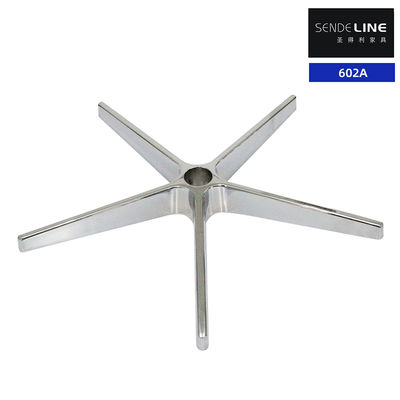 Buen precio Base de silla de oficina de aleación de aluminio, color pulido de 60 mm de altura, patas de silla de 5 estrellas en línea