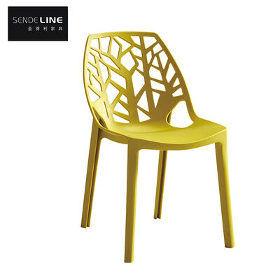 Buen precio Silla de plástico amarilla moderna, de peso ligero, de diseño ergonómico duradero para oficinas, comedores, asientos al aire libre y espacios comerciales en línea