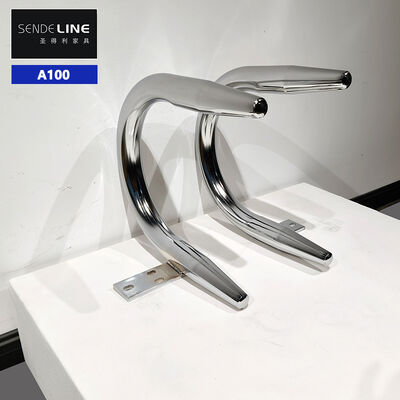 Buen precio Apoyo para brazos de silla de barbero electroplacado, soporte robusto y duradero, adecuado para la instalación de apoyos para brazos de silla de barbero profesional en línea