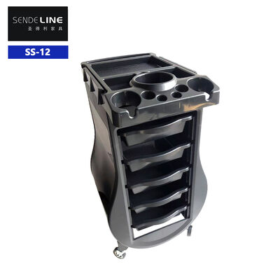 Carrito de almacenamiento de salón de belleza de 5 niveles con 4 ruedas para facilitar la movilidad y la limpieza en los salones de belleza